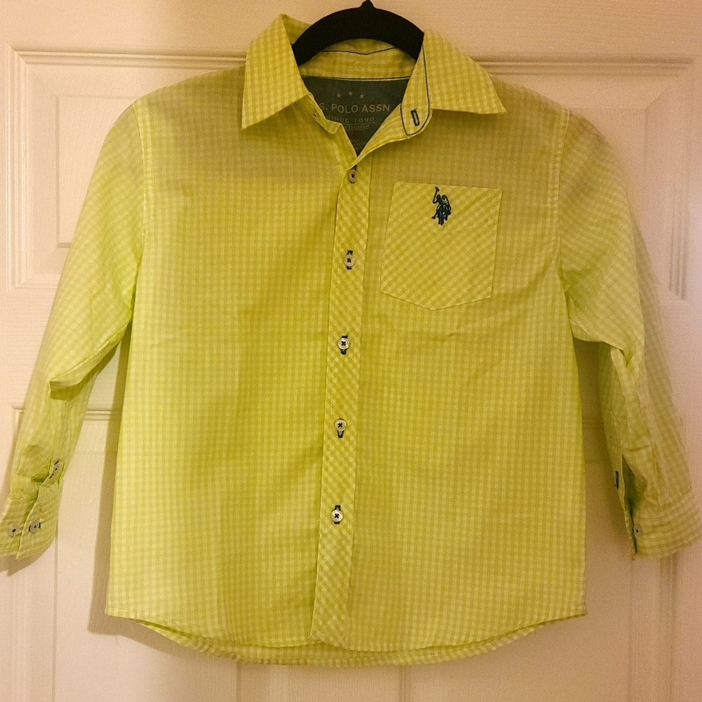 U.S. Polo plaid button down convertible shirt